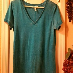 Teal Vneck short sleeve shirt